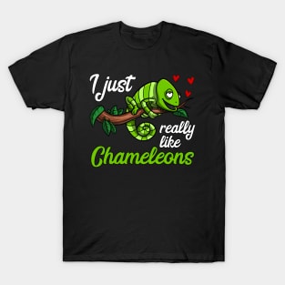 I Just Really Like Chameleons Cute Lizard T-Shirt